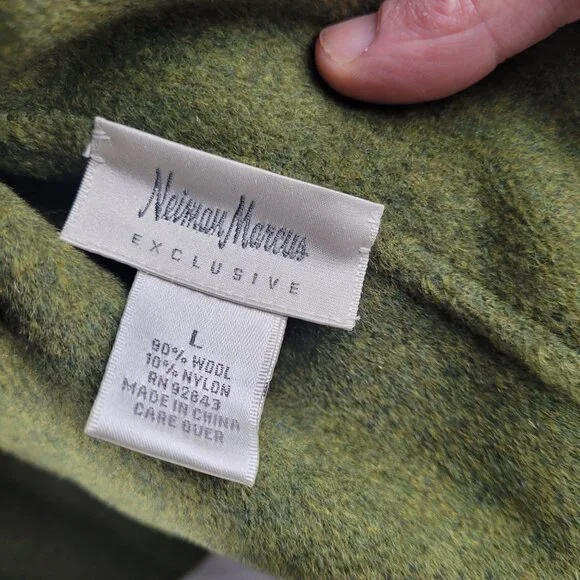 Vintage NEIMAN MARCUS Exclusive Blue Wool Blend Jacket & Scarf Combo Grannycore - Picture 2 of 3